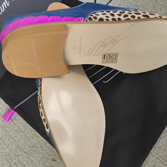 NEW Handmade Pink Blue Suede Leather Leopard Fringe Oxford Lace-Up Shoes  6 -9.5 - Picture 11 of 12